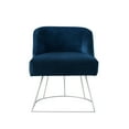 thumbnail image 4 of Nansen Navy Velvet Vanity Stool - Upholstered, Metal Base, Armless, 4 of 9