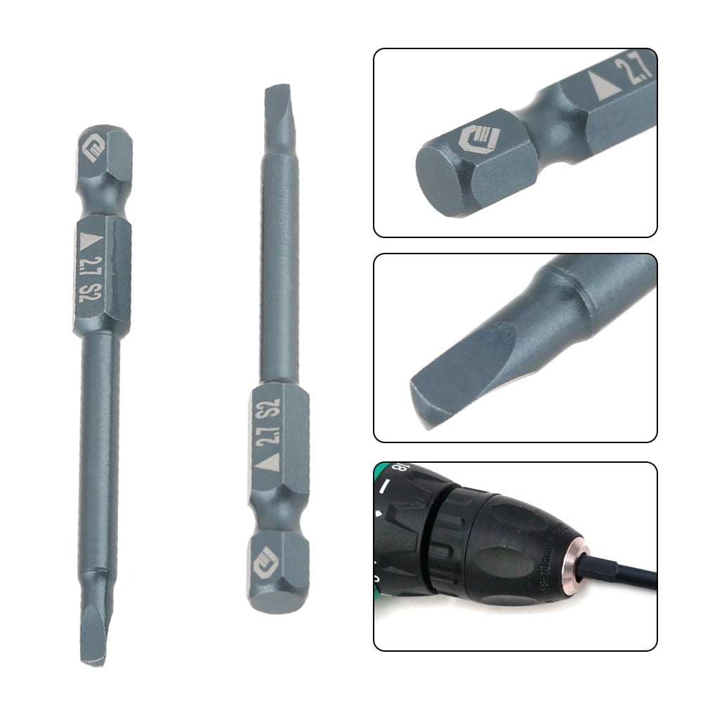 Mgaxyff 10pcs 1/4inch Shank 65mm S2 Alloy Steel Triangle Head