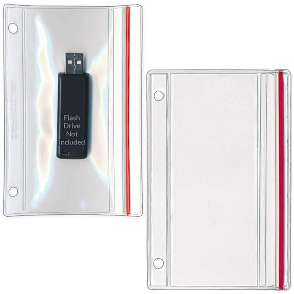 StoreSMART - Flash Drive Zipper Case for 3-Ring Binders - 5-Pack - Vinyl Plastic - R1831-FLASH5
