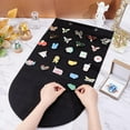 thumbnail image 3 of DIY 25.8x13.8 Inch Hanging Brooch Pin Display Holder Brooch Collection Storage Holder Black Double-Sided Soft Felt Wall-Mounted Jewelry Hanging Rolls for Home Decoration Pin Collection DIY, 3 of 5