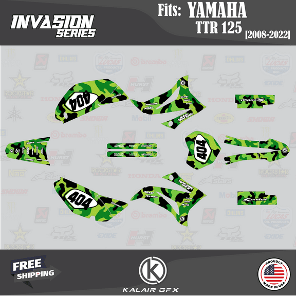 Kalair GFX Graphics Kit for Yamaha TTR125 (2008-2023) Invasion Series