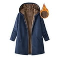 thumbnail image 4 of LYXSSBYX Hooded Thickened Fleece Jackets for Women Zipper Winter Warm Long-Sleeved Loose Coats Soft Warm Thickened Lambskin Cardigan, 4 of 6