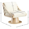 thumbnail image 3 of Meridian Furniture Millwin Cream Vegan Leather Swivel Accent Chair, 3 of 8