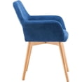 thumbnail image 4 of SOPTY Desk Chair No Wheels Vanity Chair Makeup Chair Comfy Accent Chair for Living Dining Room Bedroom Home Office Mid Century Modern Upholstered Arm Chair Sofa Chair (Blue, 1), MF22BLUE, 4 of 15