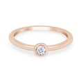 thumbnail image 3 of Round Cut Lab Grown Diamond Accent Solitaire Stackable Engagement Ring In 14K Rose Gold With IGI Certificate(0.07 Cttw,SI1-SI2 Clarity,G-H Color)-10, 3 of 8