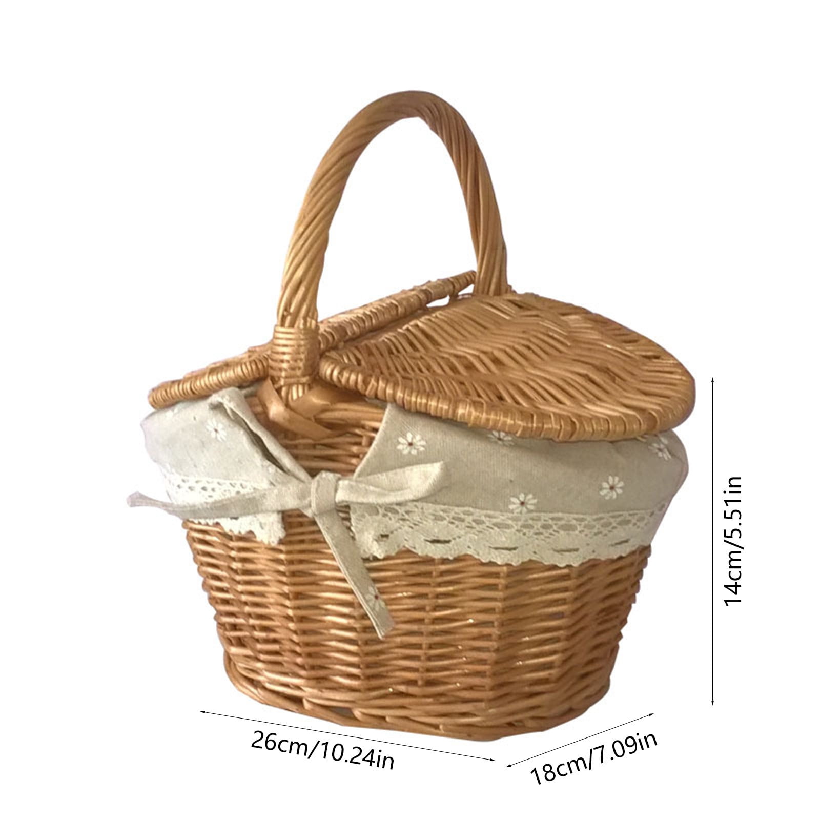 Gifts Dianli Mini Willow Woven Easter Egg Basket Handheld Rustic Wicker Storage Basket Flower Gift Holder Party Favor Table Centerpiece Spring Holiday Decoration Cute Basket