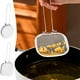 thumbnail image 1 of Cuchara coladora de acero inoxidable | Tamiz de deskimador de cocina | Separador de aceite para olla caliente, mango plegable, construcción duradera | Plata | 11.14 en, 1 of 6