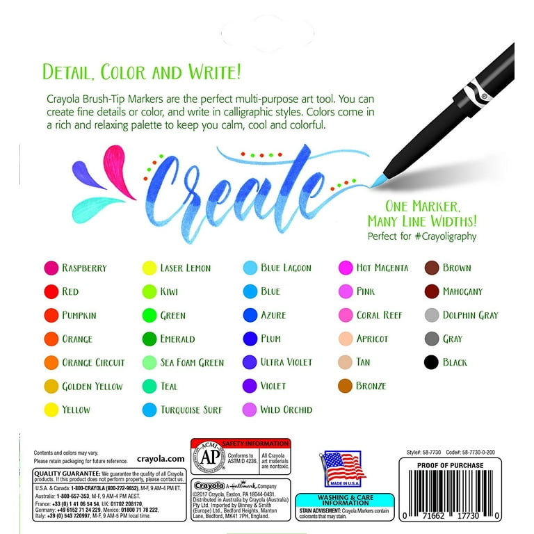 Crayola Signature Brush and Detail Dual-Tip Markers, Set Of 32 Assorted  Colors
