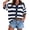 Dark Blue, variant on Women Summer Striped Crochet Cardigan Sweater Half Sleeve Button Up Top