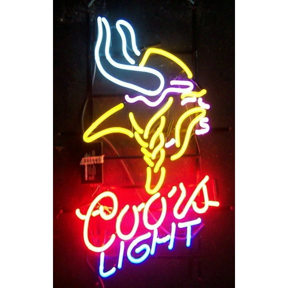 Queen Sense 18"x14" Coor Light For Minnesotas Sports Team Vikings Neon Sign Man Cave Handmade Neon Light 119CLMVL