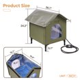 thumbnail image 3 of Bestier Heated Cat House for Outdoor,Weatherproof Cat Shelter with Heated Pad and Escape Door,Insulated Outdoor Cat House,Green,Large, 3 of 9