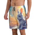 thumbnail image 2 of Logiee Sunshine Colorful Cloud Rabbit Print Mens Swim Trunks Quick Dry Board Shorts,Breathable Hawaii Beach Shorts Swimwear Bathing Suits-3X-Large, 2 of 6