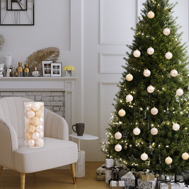 ABPWLY Christmas Tree Home Decorations Hanging Christmas Ball Window Scene Decoration Flocking Ball Christmas Decorations Clearance Dorm Room Essential Canada Days Home and Kitchen