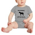 thumbnail image 2 of Warning: Protected by A Great Swiss Mountain Dog Funny Baby Bodysuit Romperss (Gray,0-3 Months), 2 of 5