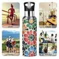 thumbnail image 7 of Yayeee 20oz Insulated Water Bottle Double Wall Stainless Steel with Flip Straw Lid, Dark Floral, 7 of 7