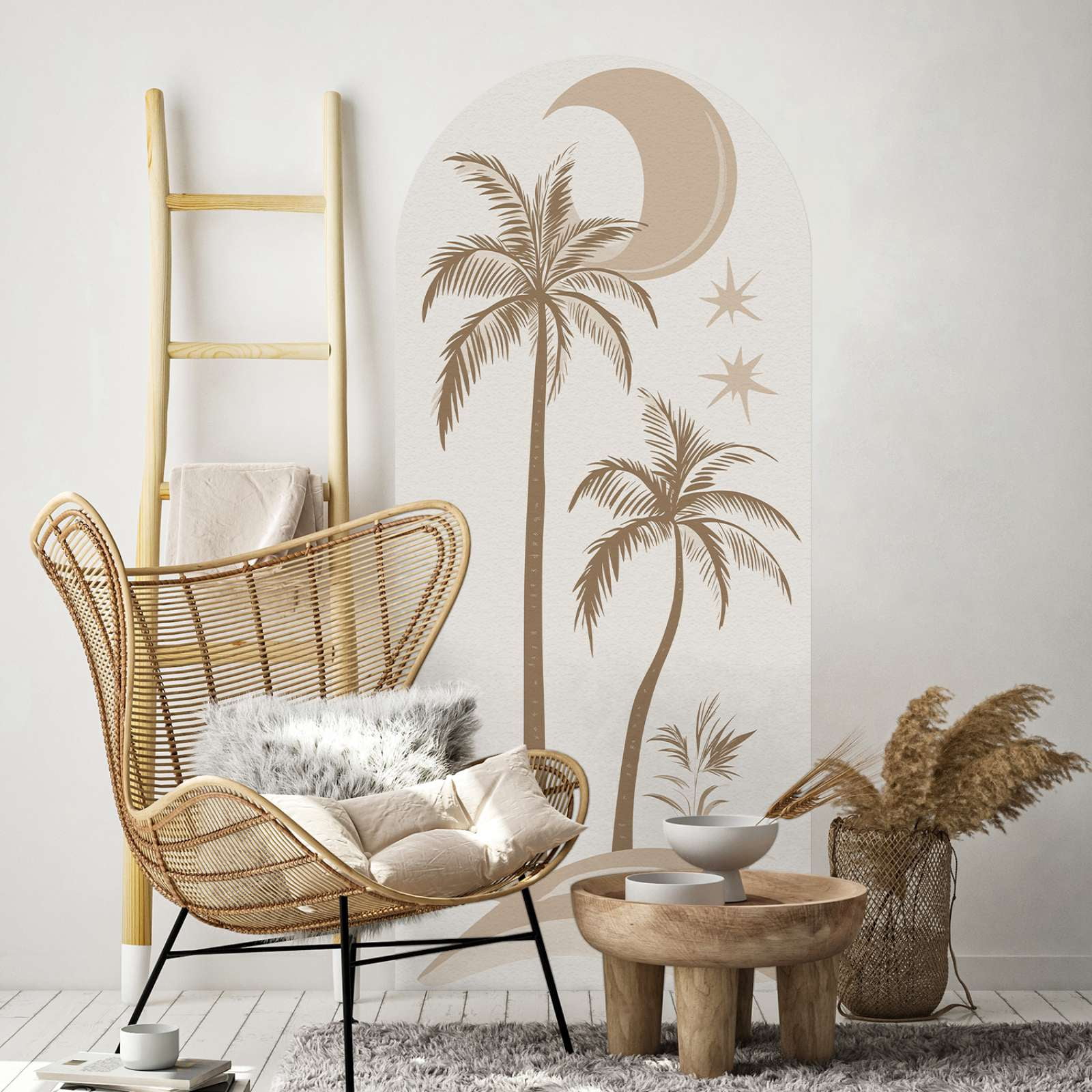 Arch Wall Decals Peel and Stick Boho Floral Wall Sticker 72" H x 32" W Large Flower Mural for Door Decor Removable Lanscape Wall Decal for Bedroom Living Room Office Spring Decor