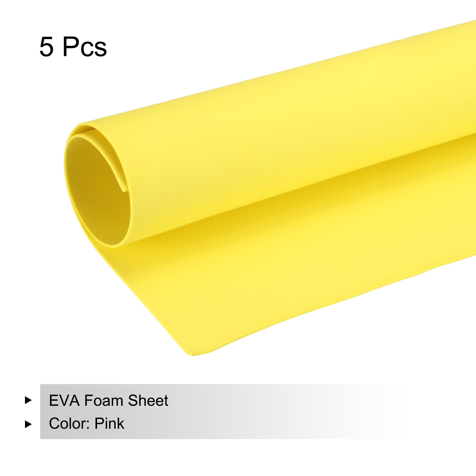 Uxcell EVA Foam Sheets Lemon Yellow 19.7 Inch x 19.7 Inch 2mm Thick Crafts Foam Sheets for Costumes, Arts and Crafts Projects Pack of 5