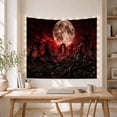 thumbnail image 5 of Cemetery With Full Moon And Red Clouds, Spooky Gothic Style for Gothic Decor Fans, Halloween Wall Art, Halloween Gift Tapestry Wall Hanging for Bedroom and Dorm, 5 of 7