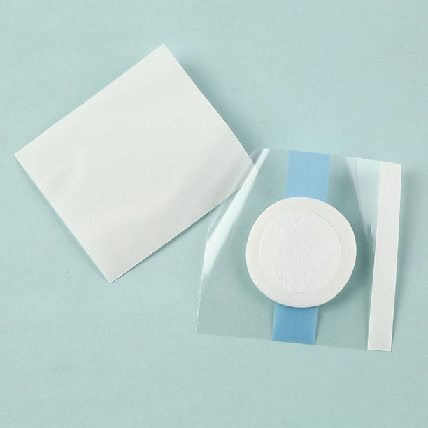 Parche impermeable de película de PU más parche de tela no tejida de algodón más parche de yeso de algodón absorbente en blanco más algodón