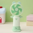 thumbnail image 4 of Bomd Cute Portable Handheld Mini Fans, USB Rechargeable Personal Fan for Women, Battery Operated Small Kawaii Hand Held Fan for Travel/Camping/Outdoor/Home/Office (Green), 4 of 7