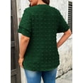 thumbnail image 5 of LANREMON Womens Plus Size Tops Summer Tunic Tops for Women Green Swiss Dot Ruffle Sleeve Crew Neck Loose Fit Flowy Blouses 2XL, 5 of 6