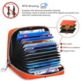 thumbnail image 4 of Badiya Genuine Leather Credit Card Holder RFID Small Zipper Card Case Wallet for Women & Men, 4 of 8