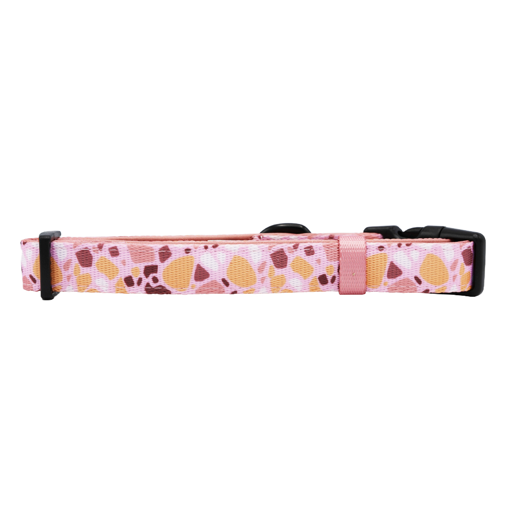 Sassy Woof Pink Terrazzo Adjustable Dog Collar photo 4