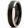 thumbnail image 2 of Metal Masters Mens Tungsten Wedding Band Ring Black Rose Goldtone Edges 4mm, 2 of 5