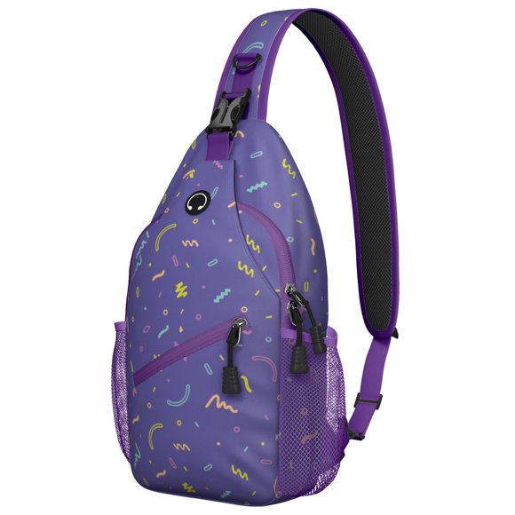 Sac à Dos à Bandoulière Art Abstrait à la Mode, Sac Léger pour Voyage avec Teinture sur Nœuds Coloré, Graffiti et Dégradé Arc-en-Ciel Design Pop Art