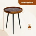 thumbnail image 3 of Costway 16" Round End Table Mid-century Modern Coffee Table with Sea Shell Decoration, 3 of 10