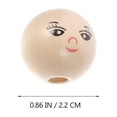 thumbnail image 2 of SHISUYAN 100pcs Round Wood Bead DIY String Bead Accessory Laughing Face Wood Bead (22mm), 2 of 8