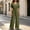 Army Green, variant on Women's V Neck Short Sleeve Jumpsuit Cinched Waist Casual One Piece Romper with Long Pants Summer Fashion Outfit Light Blue XL(XL)