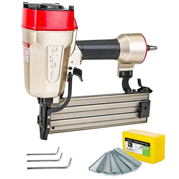 Meite ST64E 14 Gauge  Heavy Duty 3/4" to 2-1/2"Length Pneumatic Concrete T Nailer with 400 PCS Staples