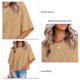 thumbnail image 5 of Mujer Verano Top Cuello Redondo Mangas 3/4 Campana Suelta Color Puro Camiseta Casual Caqui XXL, 5 of 6
