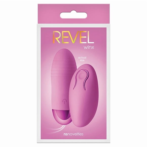Revel Winx Rechargeable Silicone Bullet Vibrator with Remote Control, Pink