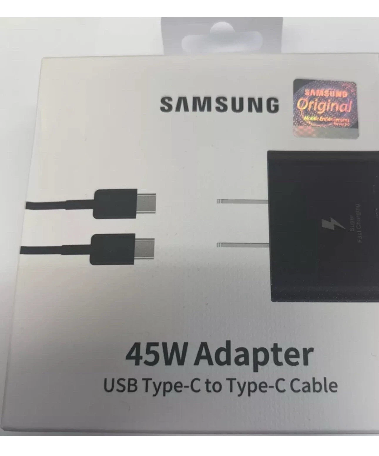 Samsung 45W USB-C Super Fast Charging Wall Charger with Type 3FT C Cable ( Comes with 2 year warranty)
