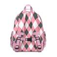 thumbnail image 3 of Moroccan plaid backpack, spacious student backpack with abstract checkered prints, ideal back to school gift, 3 of 6