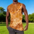 thumbnail image 3 of LODIENY Mens Athletic Tank Tops Summer Colorful Tie-Dye Printed Casual Lightweight Muscle Sleeveless Basic Crew Neck Workout Tees T Shirts Coffee XL, 3 of 6