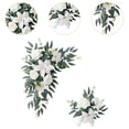 thumbnail image 4 of 2 piezas de flores artificiales para arco de boda, centros de mesa, adornos rústicos Blanco, 4 of 9