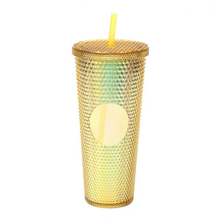

Tomfoto 710ML/24OZ Large Capacity Water Cup Fully Studded Matte Tumbler Reusable Cup with Wide Opening Leak-Proof Lid Straw