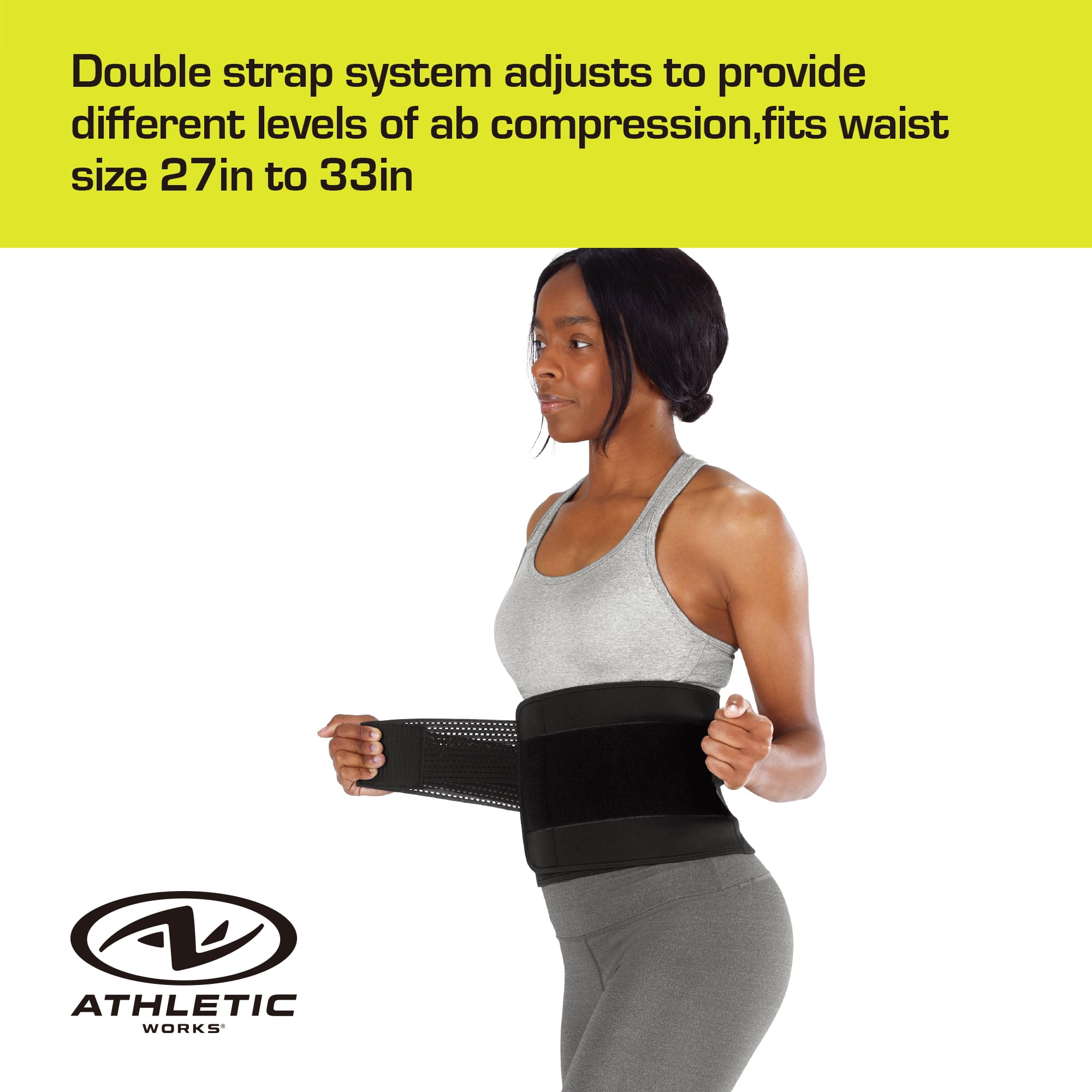Athletic Works Waist Trainer SM with Compression Support Waist Range 27in to 33in for Sculpt & Strengthen Your Core