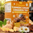 thumbnail image 2 of TOG999, Turmeric Ginger Cinnamon Tea Bags | 60 Count | Herbal Blend with Turmeric, Ginger, Cinnamon Stick & Chamomile Flowers for Relaxation | Naturally Flavorful, Caffeine-Free | Packed in Paper Box, 2 of 9
