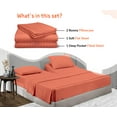 thumbnail image 2 of SGI Bedding Egyptian Cotton Top Split Sheet Set Stripe Adjustable Bed 34" Split Head Queen 600 TC 15" Deep Brick Red, 2 of 9