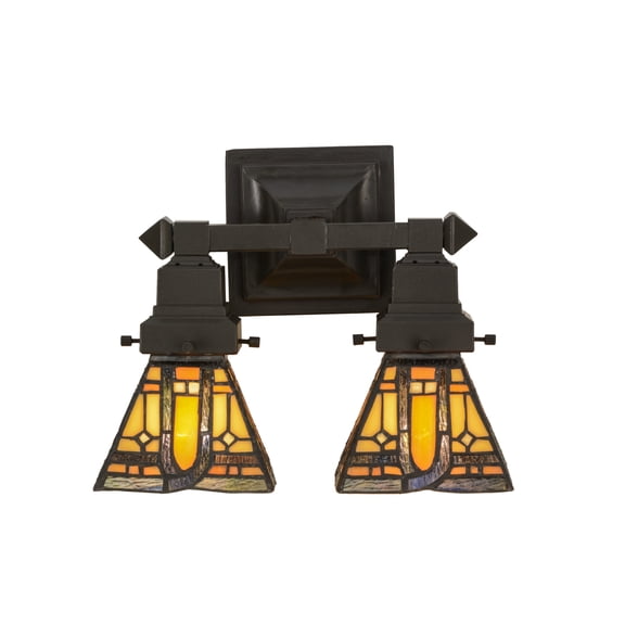 Meyda Tiffany - 153633 - Two Light Wall Sconce - Sierra Prairie Mission - Mahogany Bronze