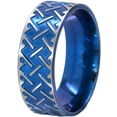 thumbnail image 2 of 8mm Flat Titanium Ring with a Milled Celtic Design Anodized in Blue, 2 of 5