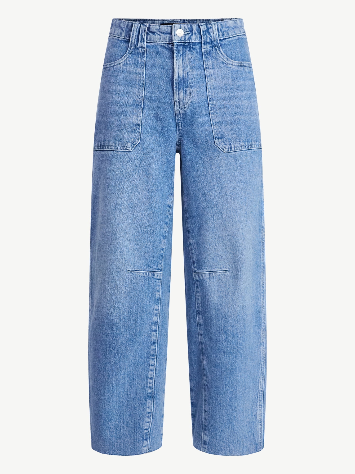 Free Assembly Women's Cropped Carpenter Barrel Jeans, 27" Inseam, Sizes 0-20