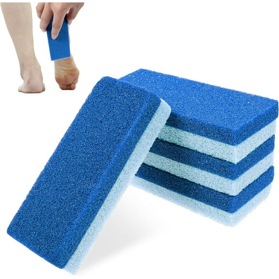RUseeN Foot Pumice Stone for Feet Callus Remover, Pedicure Tools for Feet, Foot Exfoliator and Foot Scrubber Dead Skin Remover Cracked Heel Repair (4-Blue)