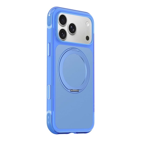 ELEHOLD Magnetic Case for iPhone 18 Pro Max, Slim Shockproof Protective Cover with Foldable Ring Kickstand Raised Edge, Sky Blue