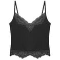 thumbnail image 5 of Alvivi Women's Lace Crop Top Y2k Cropped Tees Cami Ribbed Knitted Tank Tops Black XL, 5 of 7