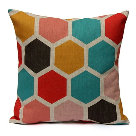 Meigar Simple Geometric Couch Cushion Pillow Covers 18x18 Square Zippered Cotton Linen Standard Decorative Throw Pillow Covers Slip Case Protector for Chair Seat Sofa Patio